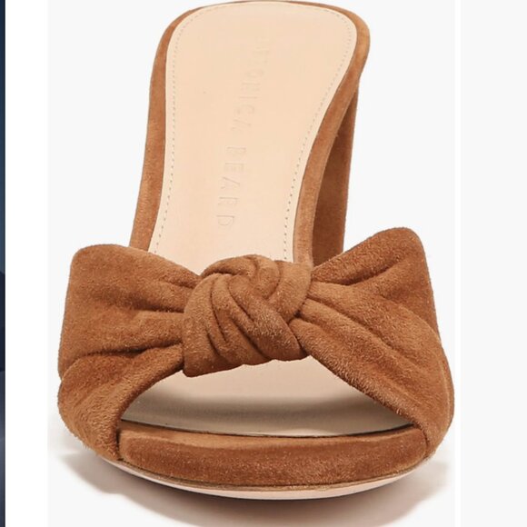 NWOB NEW Veronica Beard Ganita Sandal Block Knotted Suede Heel 9 - Picture 4 of 12